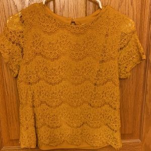 Yellow lace top